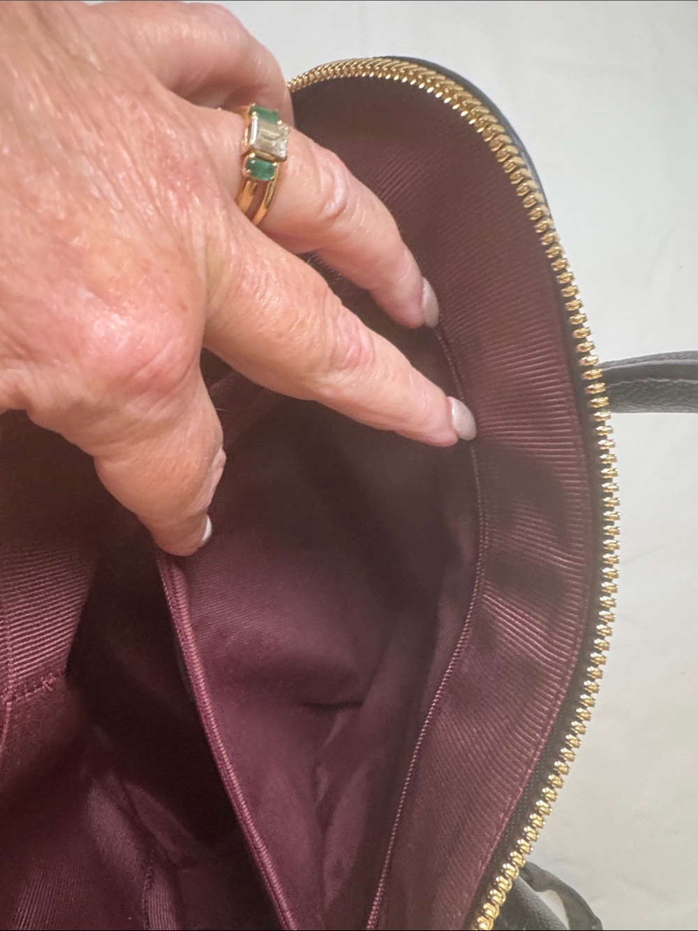 Furla Code Black Leather Dome Satchel with Detachable Strap - Picture 4 of 13